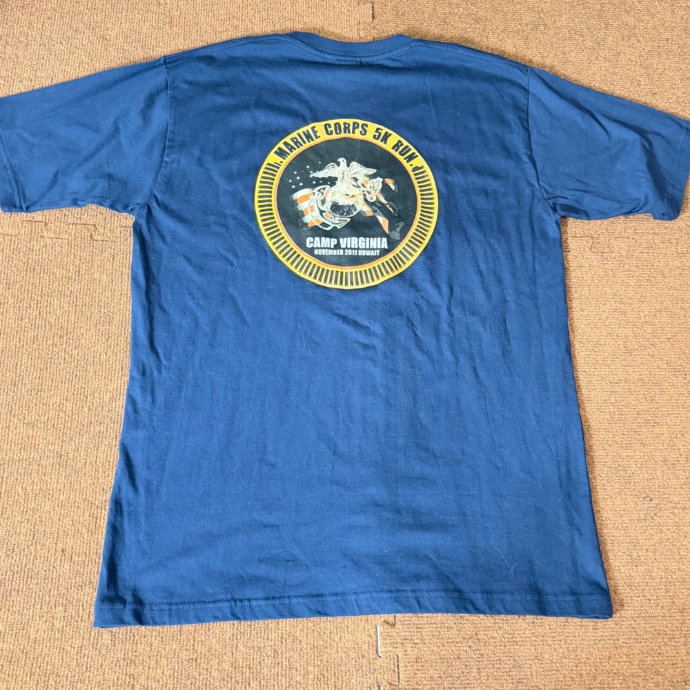 D.Sandhu US Marine Corps 5K Run Camp Virginia Kuwait 2011 T-Shirt Navy XL milita